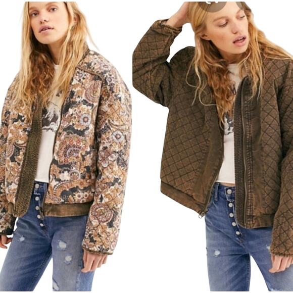 FREE PEOPLE Women’s Great Escape Reversible Quilted Bomber Jacket